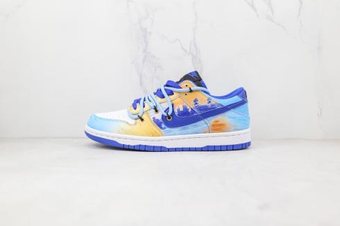 Nike SB Dunk Low Dark Blue Orange White Multi-Color CW1590-001