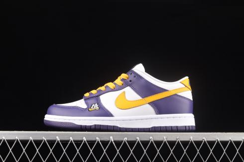 Nike SB Dunk Low La Court Purple White Yellow Shoes 309431-751