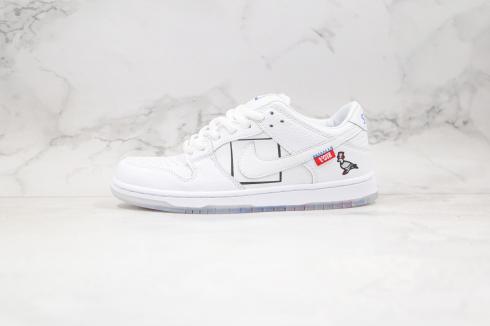 Nike SB Dunk Low Pro White Ice Blue University Red Running Shoes 883232-010