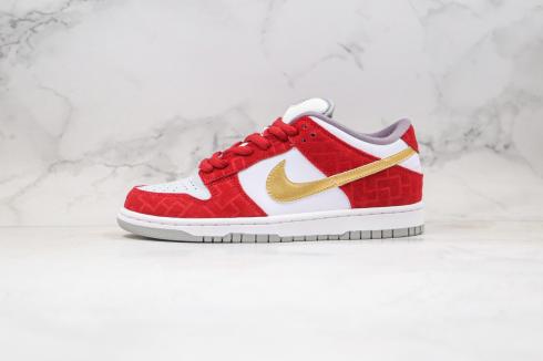 Nike SB Dunk Low Shanghai White Metallic Gold Redwood 304292-112