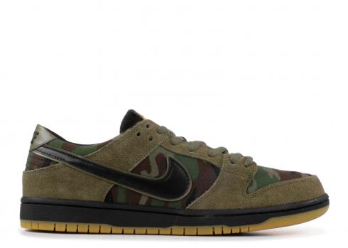 Nike SB Zoom Dunk Low Pro Camo Olive Medium Black 854866-209