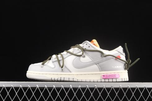 Off-White x Nike SB Dunk Low Lot 22 of 50 Sail Neutral Grey Medium Olive DM1602-124