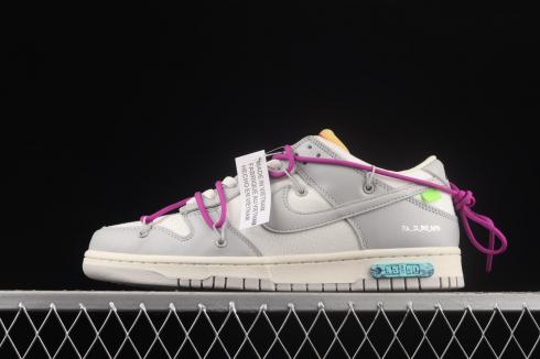 Off-White x Nike SB Dunk Low Lot 45 of 50 Neutral Grey Magenta DM1602-101