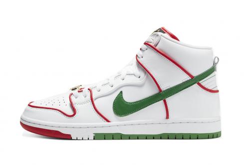 Paul Rodriguez x Nike SB Dunk High White Red Green CT6680-100