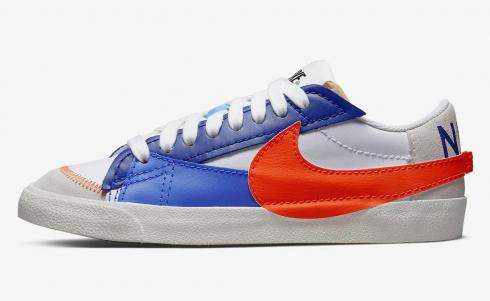 Nike SB Blazer Low Jumbo White Sail Dark Sapphire Blue Orange DV9122-181