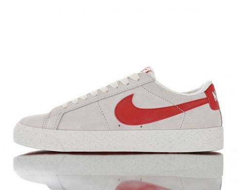 Nike Zoom Blazer Low SB Suede White Red Unisex Running Shoes 864347-179