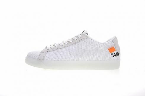 OFF WHITE x Virgil Abloh x Nike SB Blazer Zoom Low White Grey Orange Mesh 864347-168