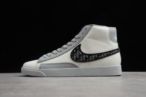Dior x Nike Blazer Mid Vntg Suede Wolf Grey White Sail Casual Shoes CN8607-012