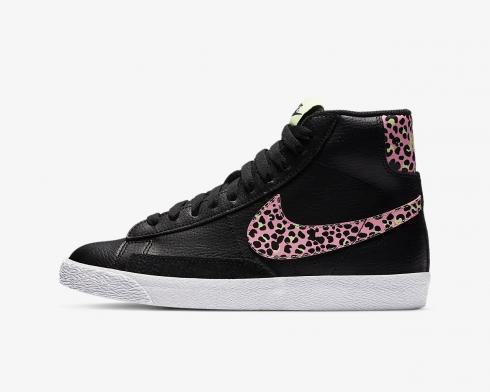 Nike SB Blazer Mid GS Black Pink Rise Cheetah White Shoes DA4674-001
