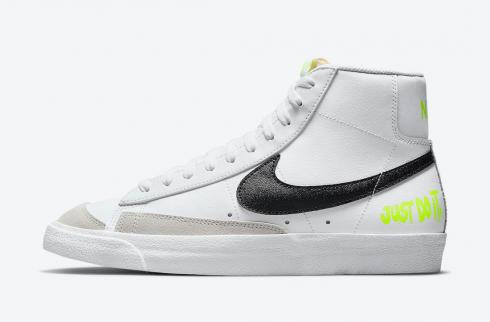 Nike SB Blazer Mid Just Do It White Black Volt Shoes DM2834-100