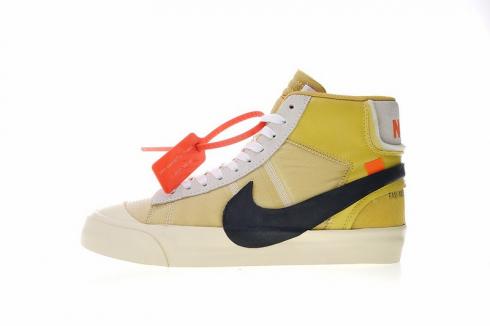 Off White Nike Blazer Studio Mid Pale Vanilla Tan Orange AA3832-700