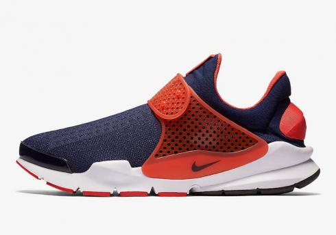 Nike Sock Dart Max Orange Midnight Navy White Running Shoes 819686-402