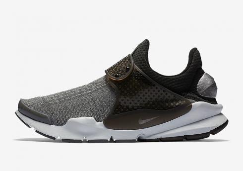 Nike Sock Dart SE Features Silver Heel Caps Wolf Grey Black 859553-002