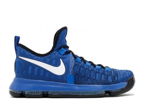 Nike Zoom Kd 9 On Court Black Game Royal White 843392-410