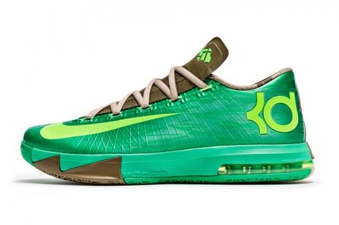 Nike KD 6 - Bamboo Gamma Green Flash Lime Raw Umber Linen Deep Smoke 599424-301