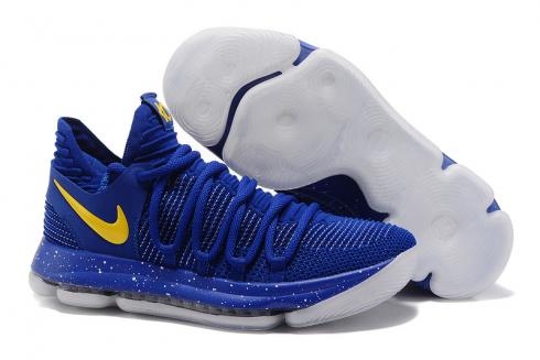 Nike Zoom KD X 10 Men Basketball Shoes Warrior Royal Blue Yellow