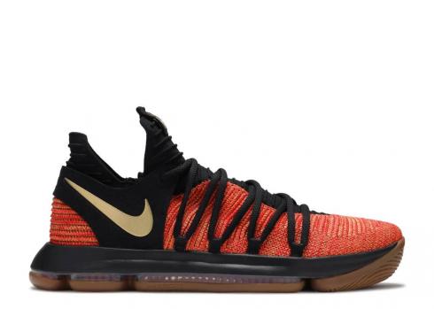 Nike Zoom KD 10 Nfs University Red Black Gold Metallic CD6455-676