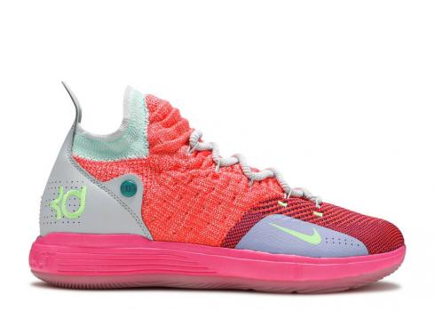 Nike Zoom Kd 11 Gs Eybl Grey Punch Hot Green Blast Lime AH3465-600