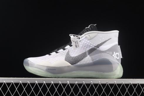 Nike Zoom KD 12 Team Bank White Black Basketball Shoes CN9518-100