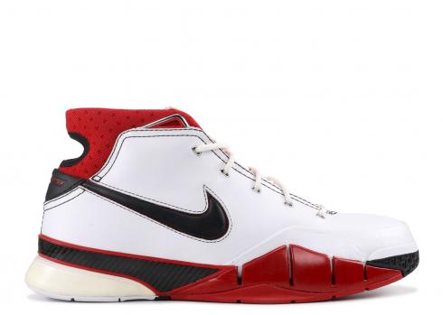 Zoom Kobe 1 White Black Varsity Red 313143-101