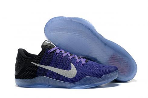 Nike Kobe XI 11 Elite Low Purple Black Metallic Silver Bryant Lakers 822675
