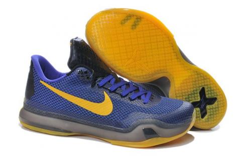Nike Kobe 10 X EP Low Black Purple Yellow Men Basketball Shoes 745334