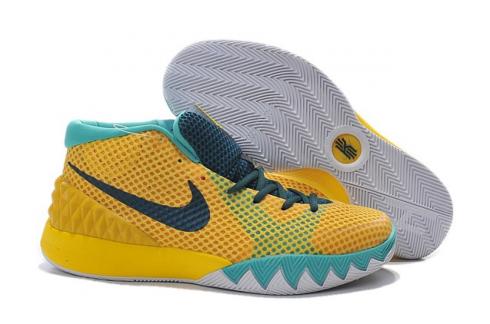 Nike Kyrie 1 EP Men Basketball Shoes Tour Yellow Teal University Gold 705278 737