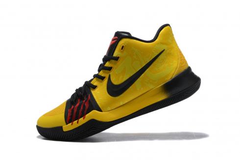 Bruce Lee Nike Kyrie 3 Mamba Mentality Tour Yellow Black Basketball Shoes AJ1692 700