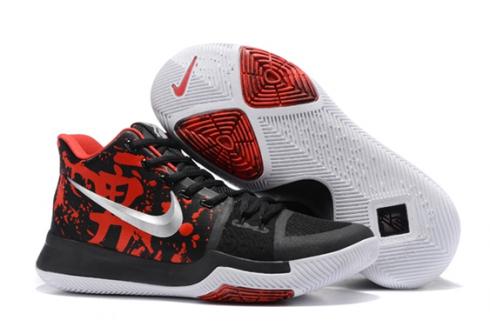 Nike Zoom Kyrie 3 III Samurai Mystery Drop Black Red Silver Men Shoes 852395-900