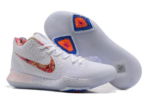 Nike Zoom Kyrie III 3 Men Basketball Shoes White Light Orange New