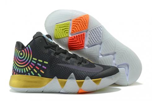 Nike Zoom Kyrie 4 Men Basketball Shoes Black Colored Yellow New