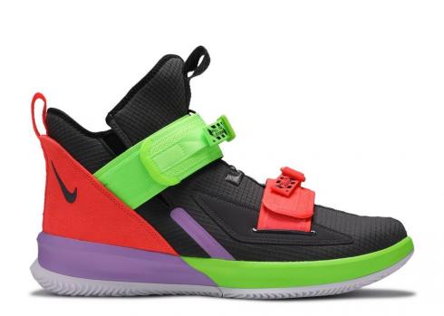 Nike Lebron Soldier 13 Thunder Grey Electric Bright Green Crimson AR4225-002