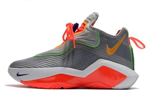 Nike Lebron Soldier XIV 14 James EP Hare Light Smoke Grey Silver Laser Orange Basketball Shoes CK6047-001