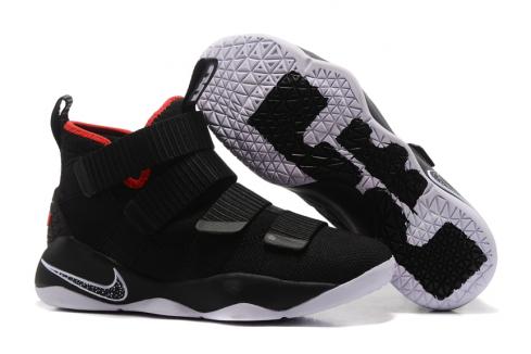 Nike Zoom LeBron Soldier XI 11 Men Basketball Shoes Black White Red 897645-002