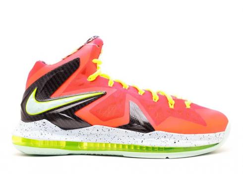 Nike Lebron 10 P.s Elite Bright Crimson Fiberglass Total Black Volt 579827-800