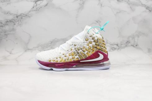 Nike Zoom Lebron 17 Battleknit 2.0 White Purple Gold Shoes BQ3177-919