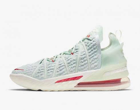 Nike Zoom LeBron 18 EP Empire Jade Pure Platinum Cream Grass Green University Red DB7644-002