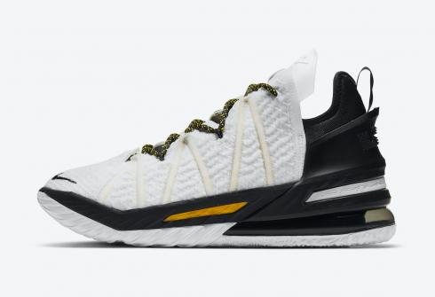 Nike Zoom LeBron 18 Home White Amarillo Black Shoes CQ9283-100