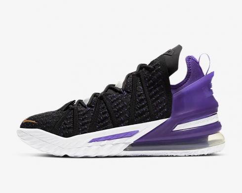 Nike Zoom LeBron 18 Lakers Black Metallic Gold Court Purple White CQ9283-004