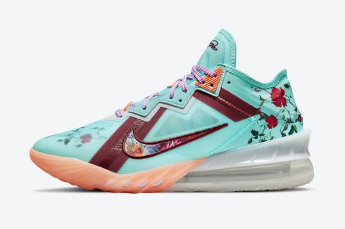 Nike Zoom LeBron 18 Low Mimi Plange Daughters Floral Psychic Blue Crimson CV7562-400