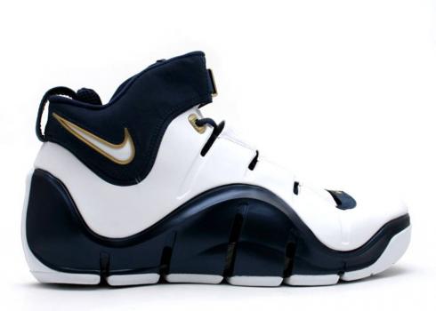 Nike Zoom Lebron 4 West Coast Navy White Midnight Gold Metallic 314647-111