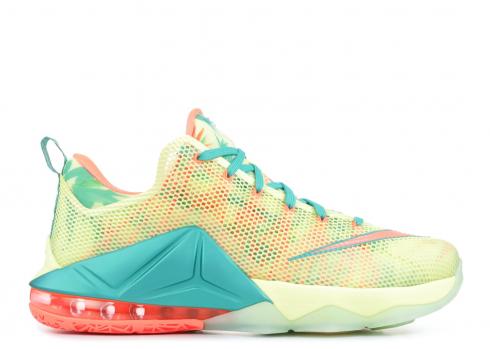 Lebron 12 Low Premium Lebronold Palmer Bright Mango Green White Lime New 776652-383