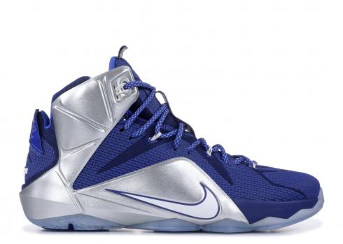 Lebron 12 Royal Blue Silver White Lyn Deep Metallic 684593-410