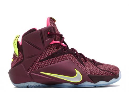 Nike Lebron 12 Bg Gs Pink Volt Metallic Pow Merlot 685181-600