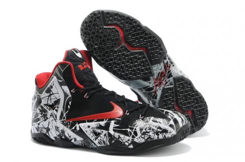 Nike Zoom Lebron XI 11 Men Basketball Shoes Black White Red