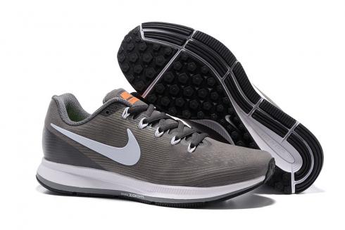 Nike Air Zoom Pegasus 34 Leather Cool Grey Orange Men Running Shoes Sneakers 831351