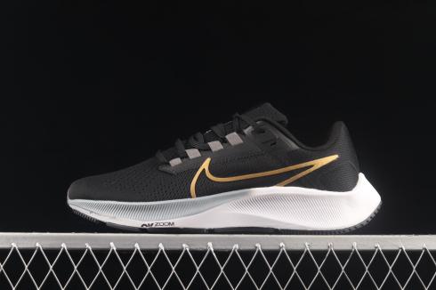 Nike Air Zoom Pegasus 38 Black Metallic Gold White Shoes CW7358-004