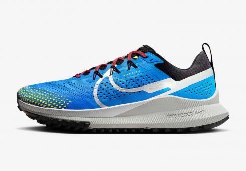 Nike React Pegasus Trail 4 Light Photo Blue Yellow Track Red Metallic Silver DJ6158-401