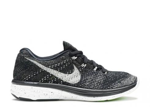 Nike Wmns Flyknit Lunar 3 Oreo Midnight Grey Black Navy Wolf White 698182-001