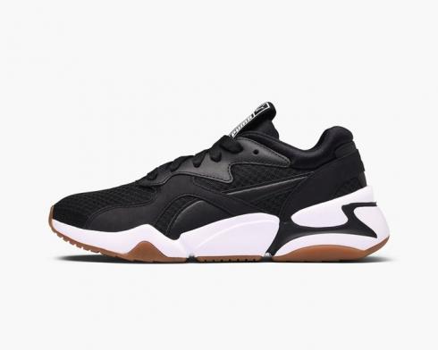 Puma Nova 90S Bloc Lace Up Womens Running Trainers Black 369486-01